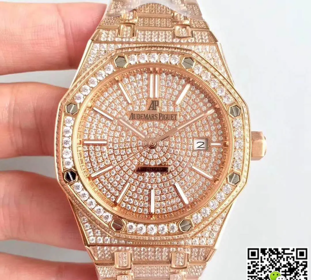 Audemars Piguet Royal Oak 67652OR.ZZ.1265OR.01 1:1 Best Edition Replica Watch Swiss ETA3120 Rose Gold Diamond